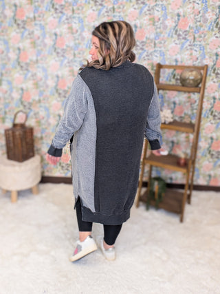 Jonah Longline Sweatshirt Cardigan (3 Colors)