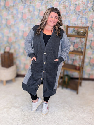 Jonah Longline Sweatshirt Cardigan (3 Colors)