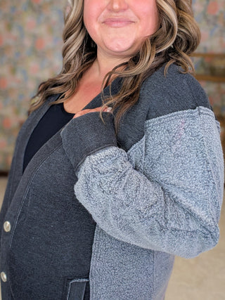 Jonah Longline Sweatshirt Cardigan (3 Colors)