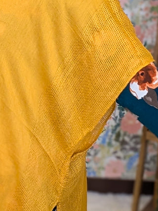 Nina Solid Longline Kimono in Goldenrod