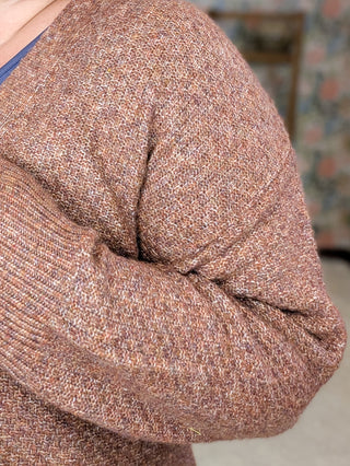 Jules Cozy Cardigan in Heathered Chestnut Brown