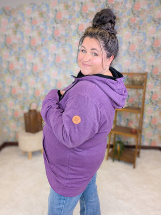 PHC Triple Stretch Halfzip Hoodie in Solid Plum Purple