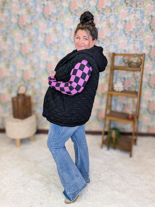 Blair Mockneck Long Sleeve w/Thumbholes in Checkers (3 Colors)