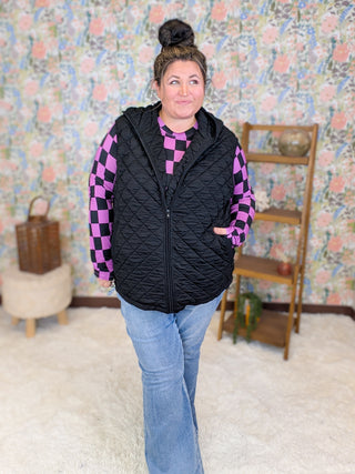 Blair Mockneck Long Sleeve w/Thumbholes in Checkers (3 Colors)