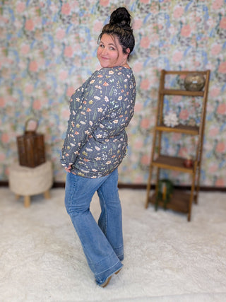 Larissa Premium Long Sleeve Vneck in Florals