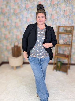 Larissa Premium Long Sleeve Vneck in Florals