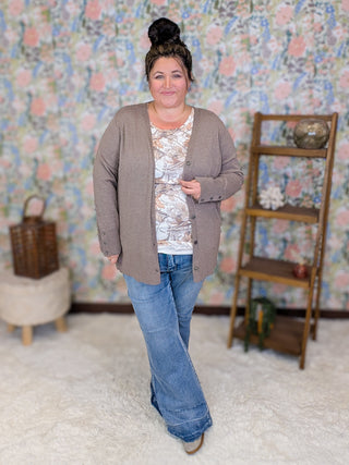 Aiden Cashmere Soft Cardigan w/Button Details (2 colors)