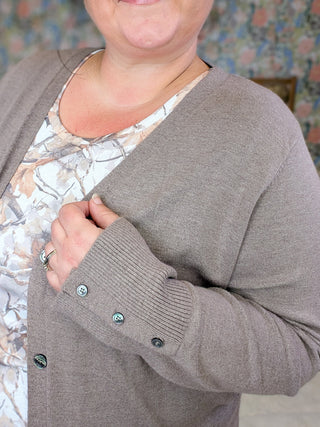 Aiden Cashmere Soft Cardigan w/Button Details (2 colors)