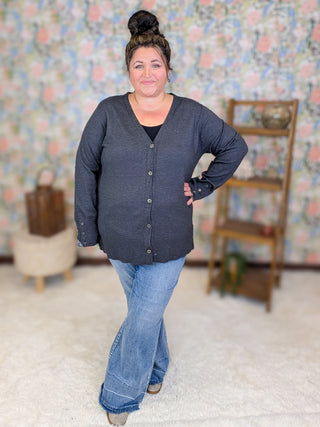 Aiden Cashmere Soft Cardigan w/Button Details (2 colors)