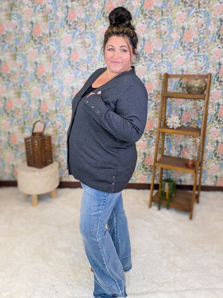 Aiden Cashmere Soft Cardigan w/Button Details (2 colors)