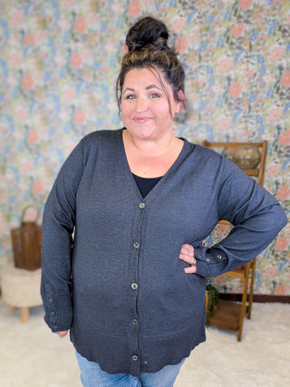 Aiden Cashmere Soft Cardigan w/Button Details (2 colors)