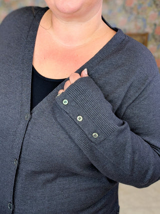Aiden Cashmere Soft Cardigan w/Button Details (2 colors)