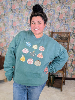 Cutesy Gourds Pullover Crewneck Sweatshirt