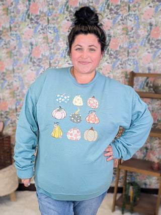 Cutesy Gourds Pullover Crewneck Sweatshirt
