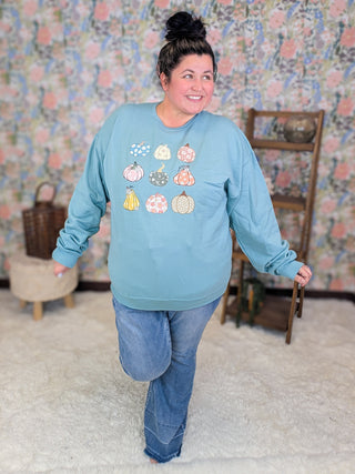 Cutesy Gourds Pullover Crewneck Sweatshirt