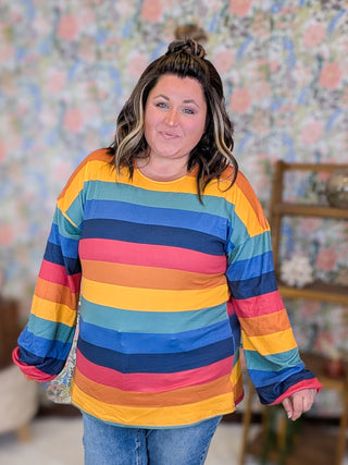 Casey Colorful Stripe Lightweight Pullover