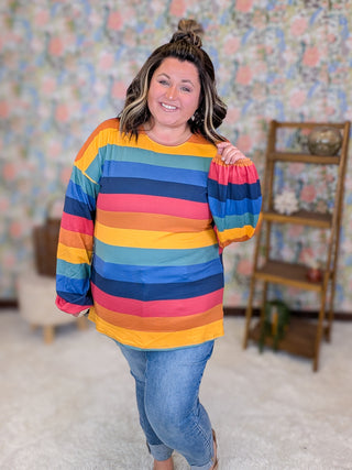 Casey Colorful Stripe Lightweight Pullover