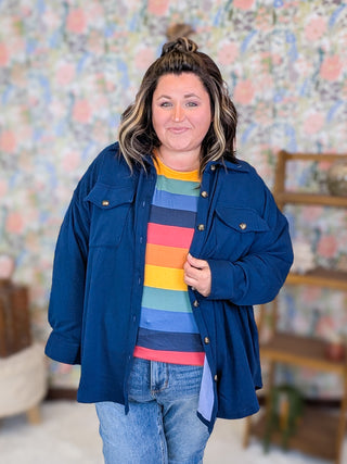 Casey Colorful Stripe Lightweight Pullover