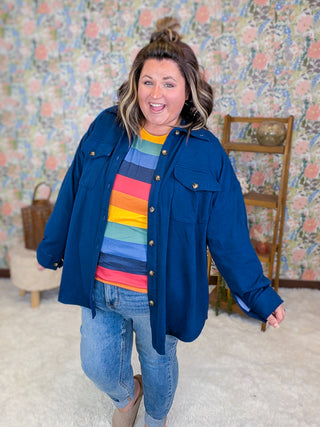 Casey Colorful Stripe Lightweight Pullover