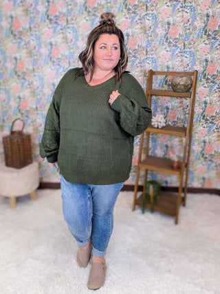 Talina Balloon Sleeve Textured Sweater in Solids (7 colors)