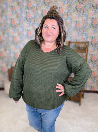 Talina Balloon Sleeve Textured Sweater in Solids (7 colors)