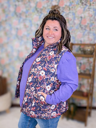 Remy Quilted Vest in Blushwood Navy