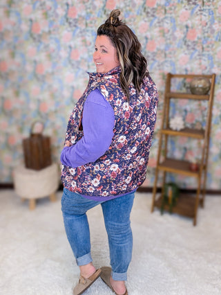 Remy Quilted Vest in Blushwood Navy
