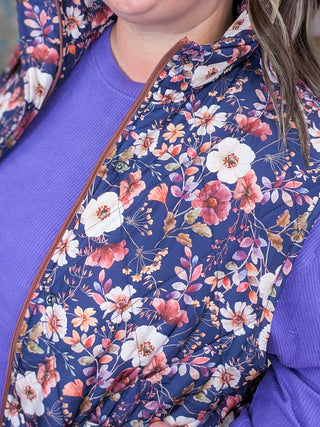 Remy Quilted Vest in Blushwood Navy