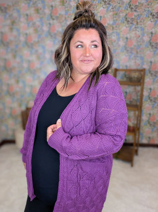 Whitney Textured Knit  Lightweight Cardigan (8 Colors)