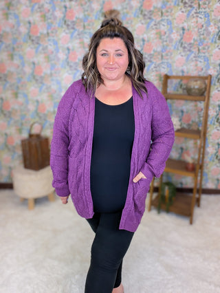 Whitney Textured Knit  Lightweight Cardigan (8 Colors)