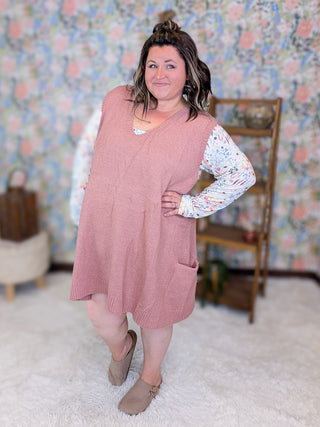 Ella Tunic Length Sweater Vest w/Pockets (2 Colors)
