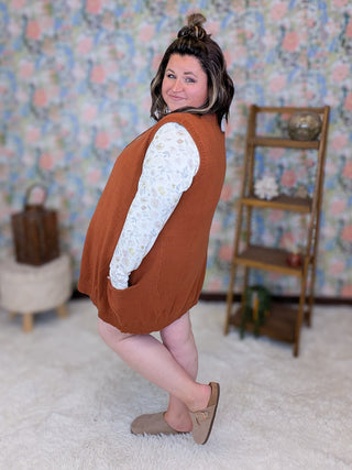 Ella Tunic Length Sweater Vest w/Pockets (2 Colors)