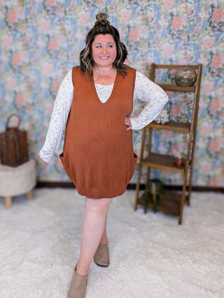 Ella Tunic Length Sweater Vest w/Pockets (2 Colors)