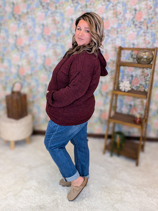 Jaclyn Cozy Vneck Hooded Pullover (2 Colors)