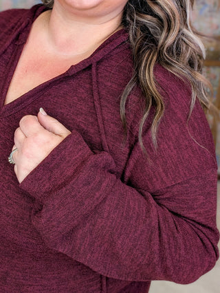 Jaclyn Cozy Vneck Hooded Pullover (2 Colors)