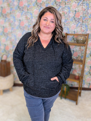 Jaclyn Cozy Vneck Hooded Pullover (2 Colors)