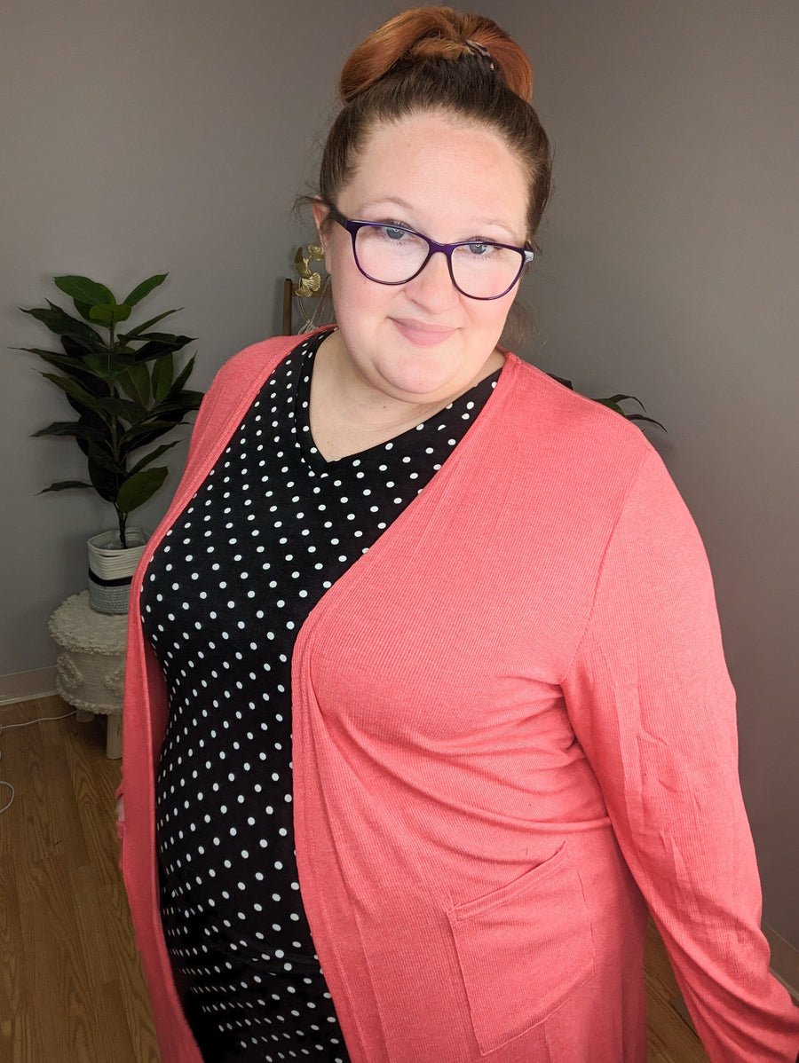 Triple Stretch Solid Ribbed Cardigan CARDIGAN Michelle Mae 