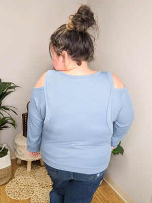 Breezy Babe Cold Shoulder Waffle Top