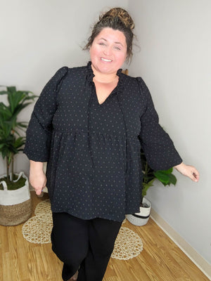 That Girly Girl Swiss Dot Blouse Tops WHITE BIRCH 