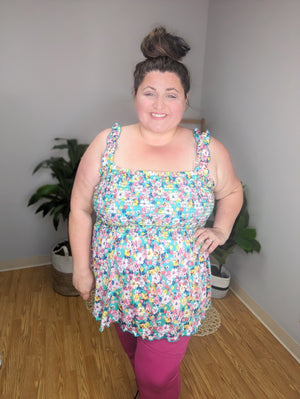 Budding Beauty Floral Smocked Tank (3 colors)