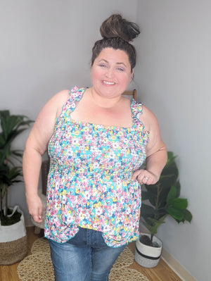 Budding Beauty Floral Smocked Tank (3 colors)