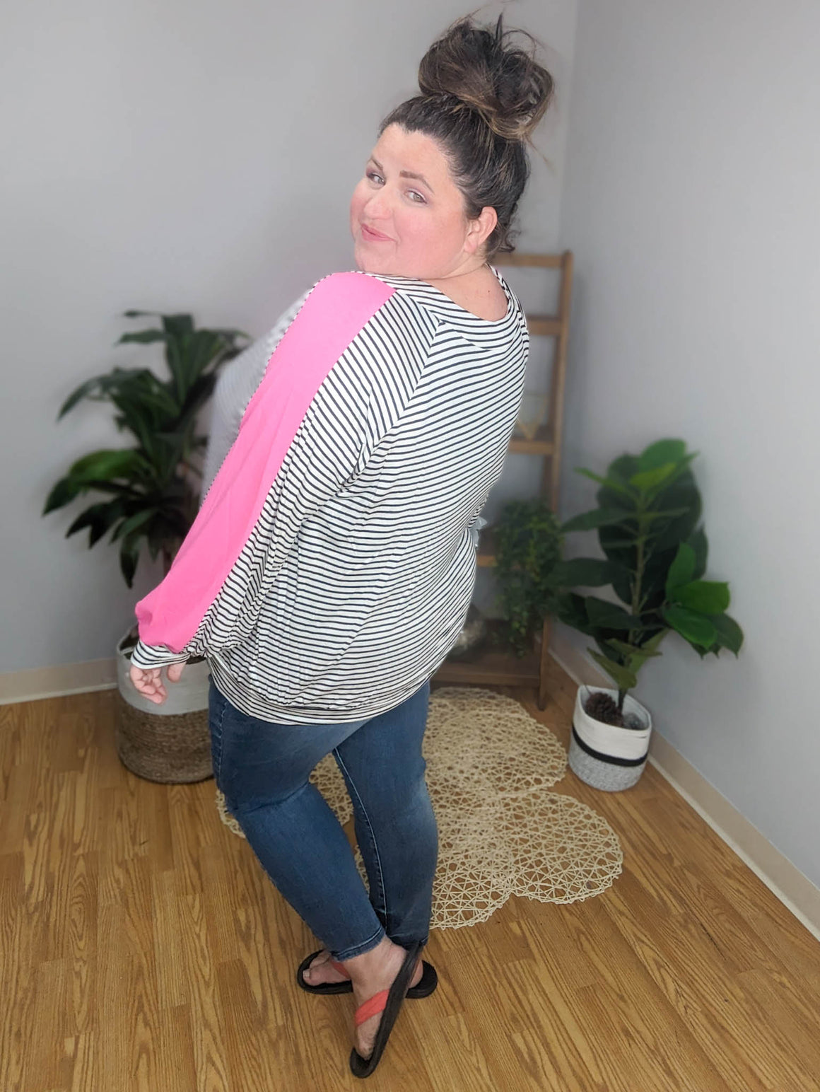 Blocks on my Sleeve Striped Top (2 colors)