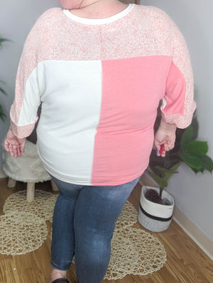 Blocked Babe Pink Floral Reverse Seam Top