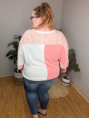 Blocked Babe Pink Floral Reverse Seam Top