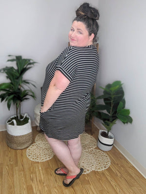 SALE- Obvious Answer Striped Dress