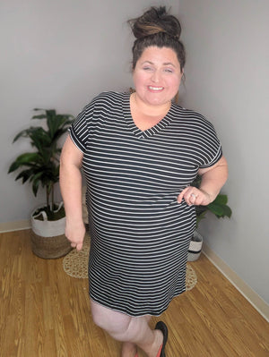 SALE- Obvious Answer Striped Dress