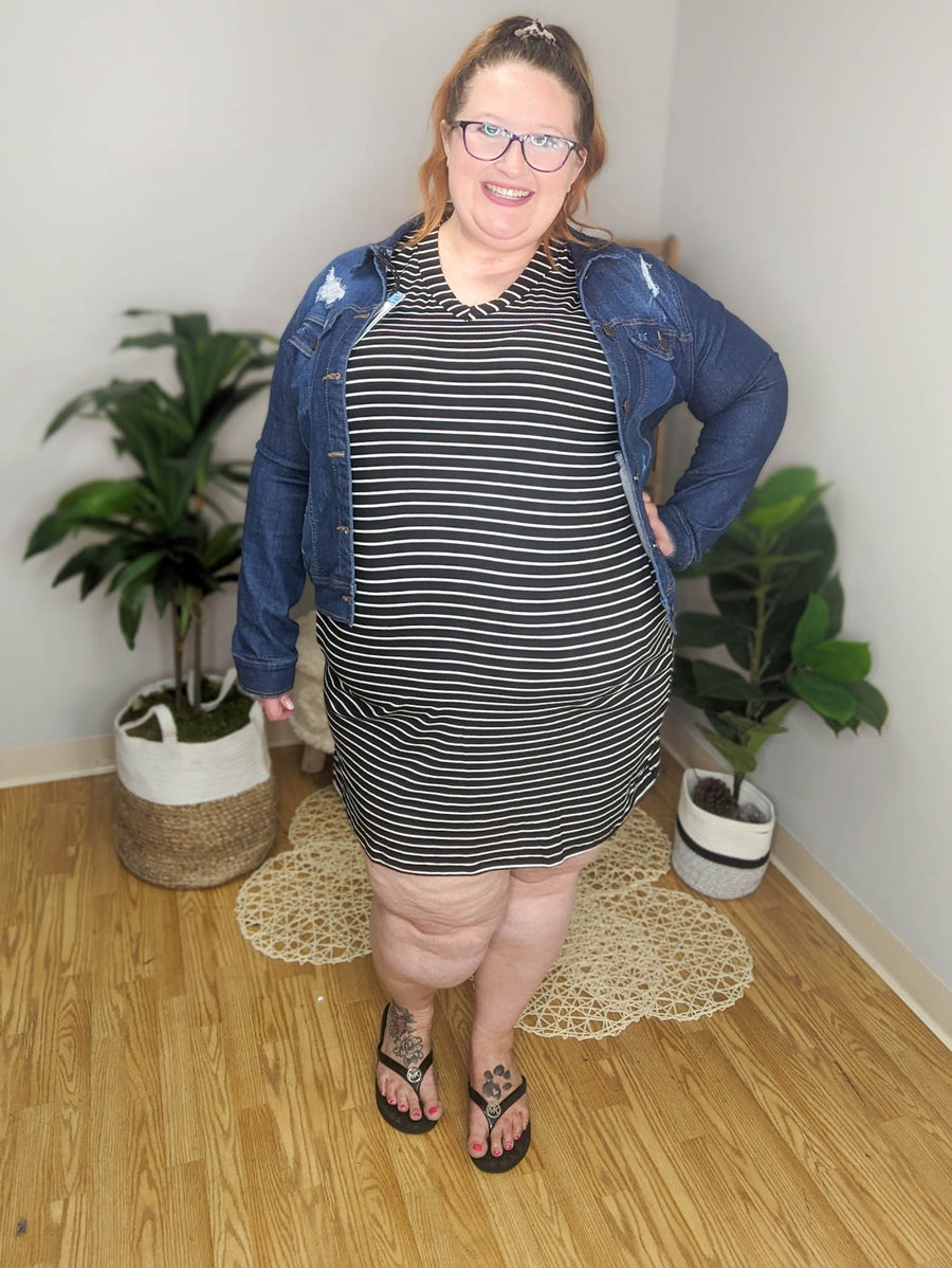 SALE- Obvious Answer Striped Dress