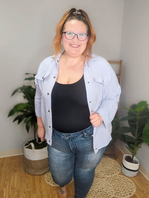Lakeside Linen Snap Down Shacket (4 colors!)