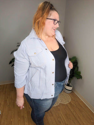 Lakeside Linen Snap Down Shacket (4 colors!)