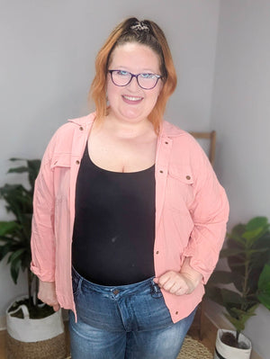 Lakeside Linen Snap Down Shacket (4 colors!)